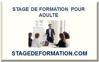 STAGE DE FORMATION POUR ADULTE 2026-2027